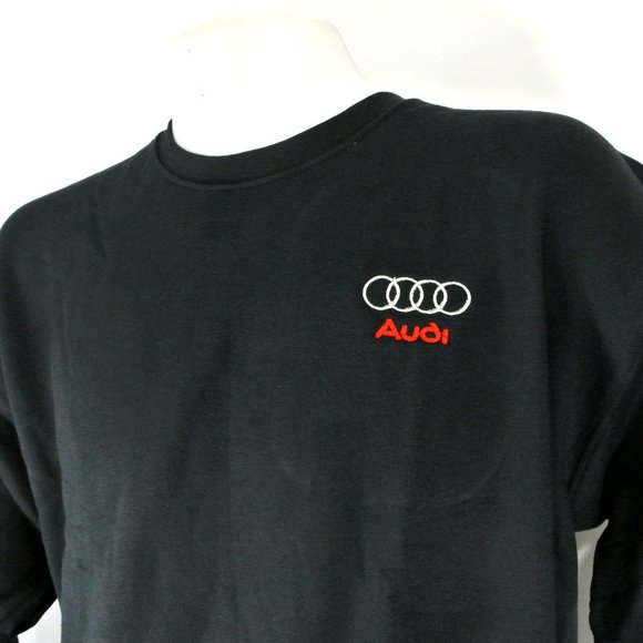 AUDI Logo Car Dealership Black Sweatshirt Employee Uniform Shirt Size XL - Picture 2 of 8